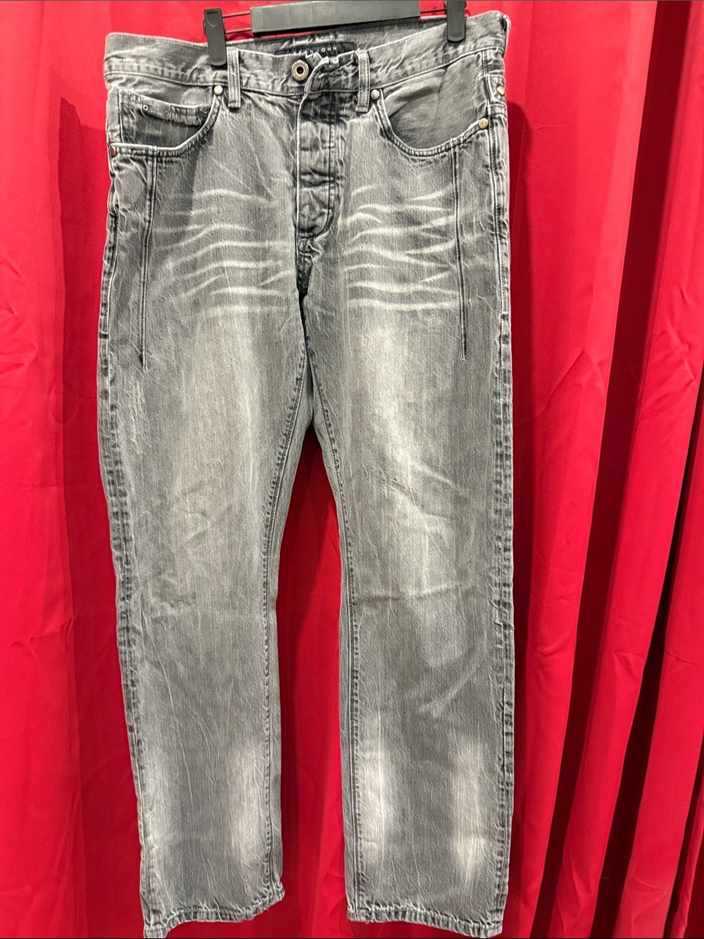 Sean John Men's Washed Gray Straight Jeans